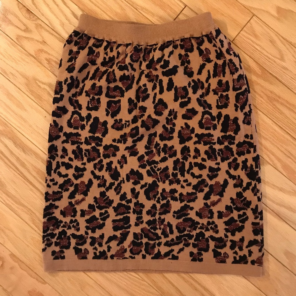 Animal Print Knit Skirt